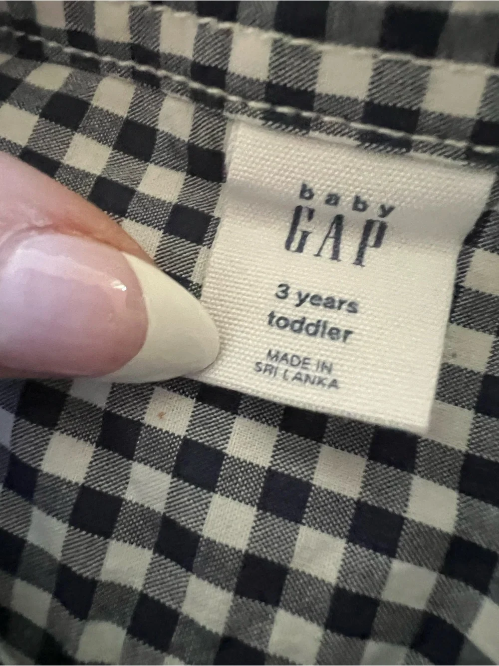 GAP Blue and White Gingham Button-Down Shirt